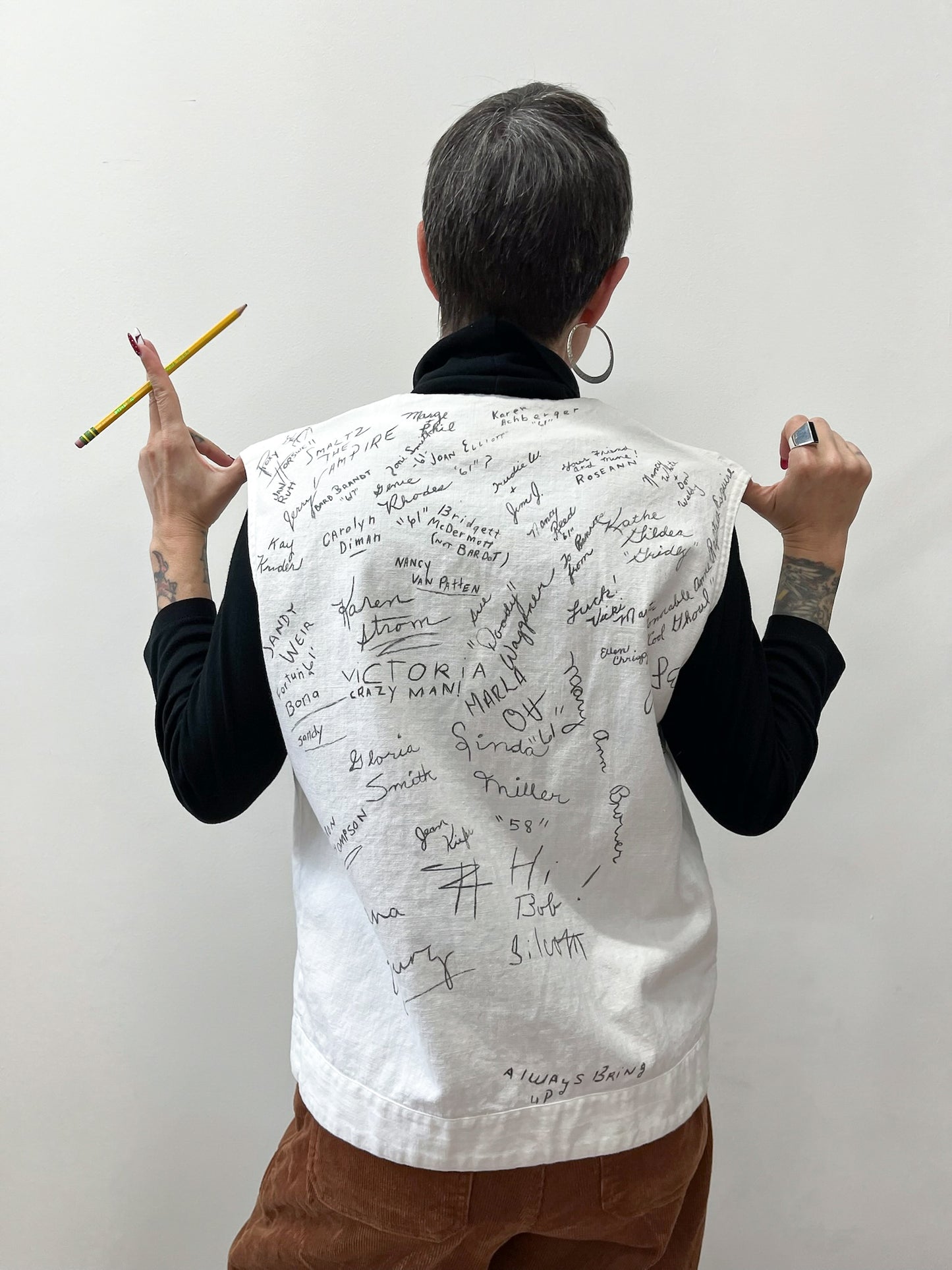 1950s 1960s Vintage Senior Signature Autograph Vest w/ Pen Pocket dated 1958 - 61 RARE!