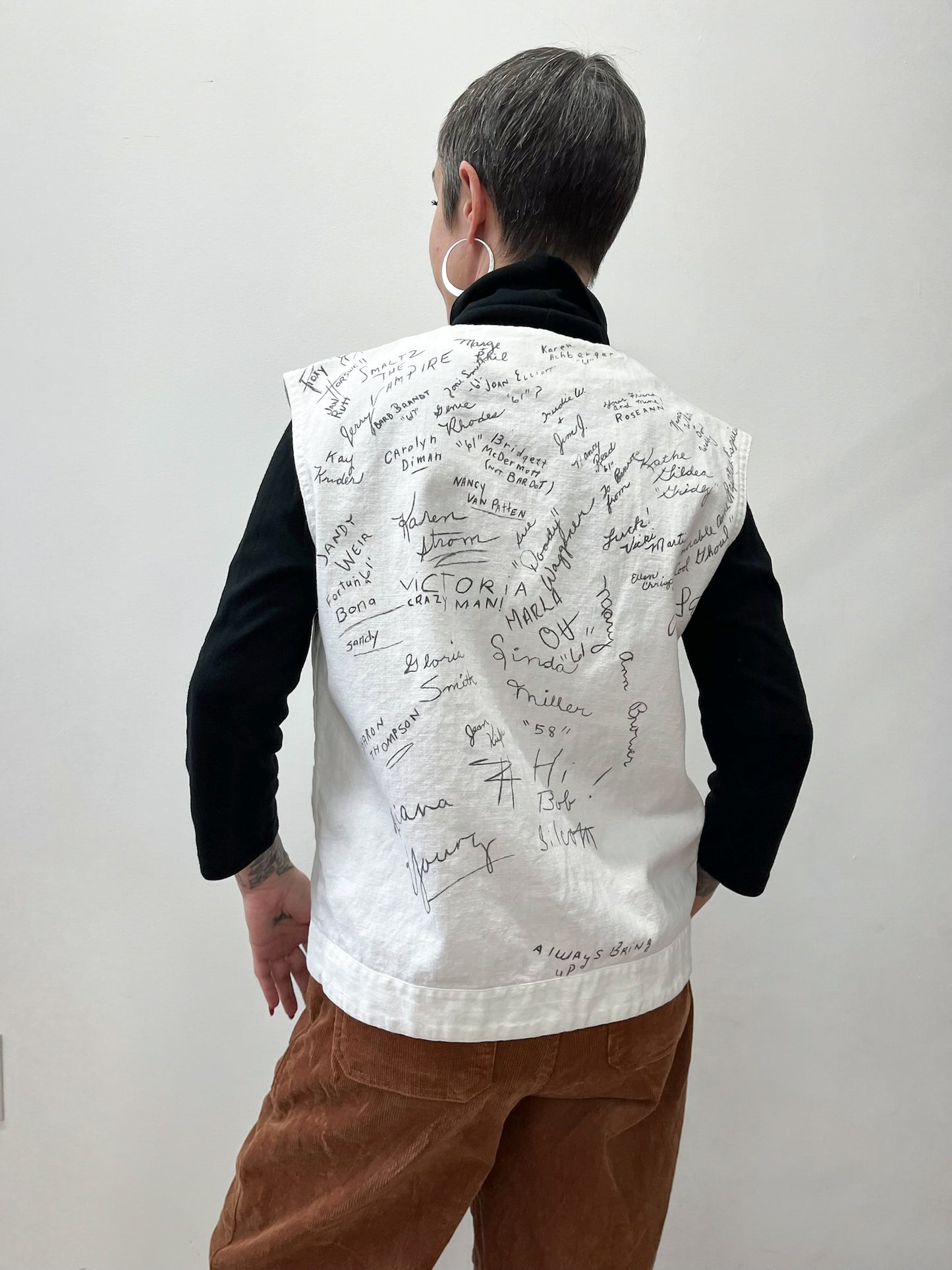 1950s 1960s Vintage Senior Signature Autograph Vest w/ Pen Pocket dated 1958 - 61 RARE!