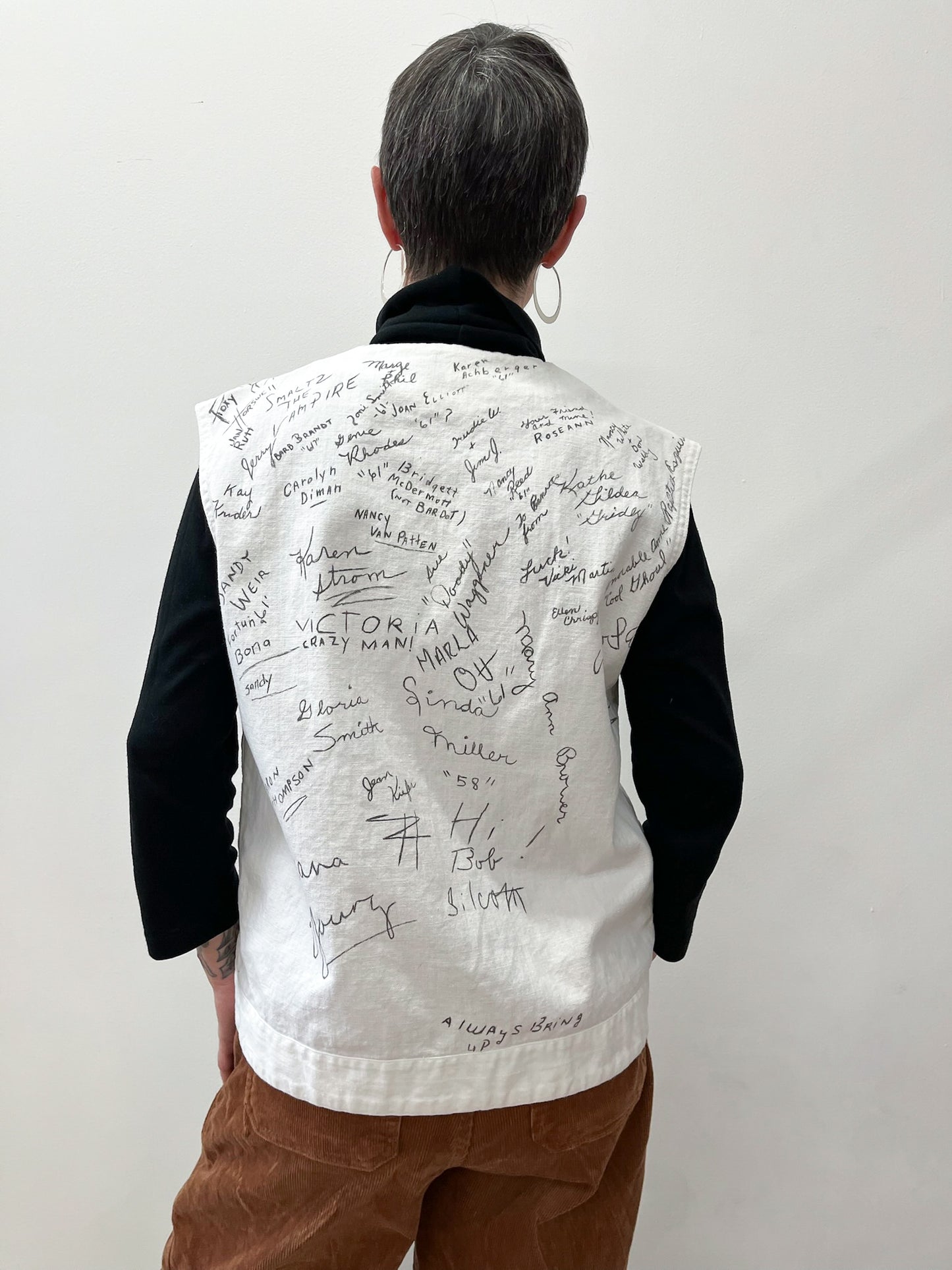 1950s 1960s Vintage Senior Signature Autograph Vest w/ Pen Pocket dated 1958 - 61 RARE!