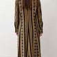 1970s Vintage Romantic Dark Floral Tapestry Duster Coat Jacket