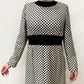 1960s Vintage Elinor Simmons for Malcolm Starr Black and White Ribbon Checkerboard Dress - RARE!