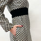 1960s Vintage Elinor Simmons for Malcolm Starr Black and White Ribbon Checkerboard Dress - RARE!