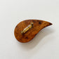 1950s Vintage Burlwood Teardrop Brooch Pin