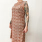 1960s Vintage Dusty Rose Lace Mod Shift Dress with Sequin Bib