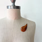 1950s Vintage Burlwood Teardrop Brooch Pin