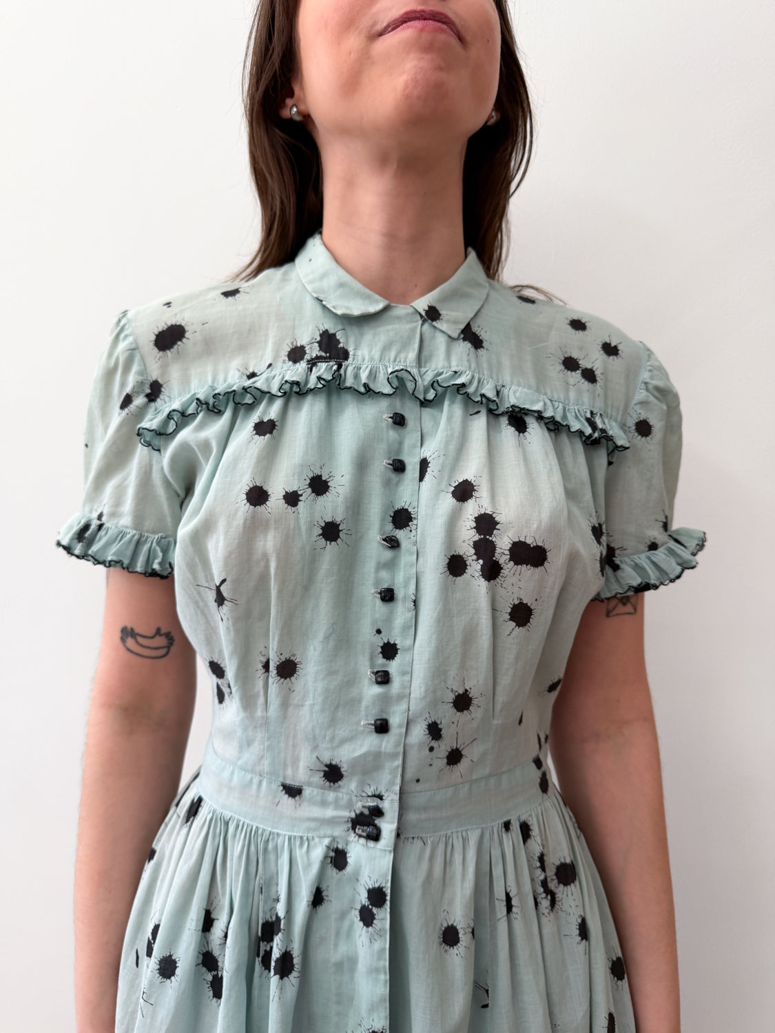1950s Vintage Paint Splatter Fit and Flare Dress