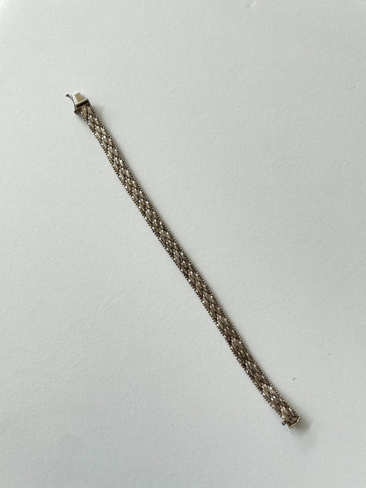 1980s Vintage Italian Riccio Sterling Silver Bracelet