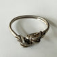 1960s Vintage Sterling Silver Double Ram Heads Aries Cuff Bracelet