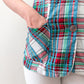 1970s Vintage Plaid Seersucker Top and Pant Two Piece Set