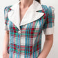 1970s Vintage Plaid Seersucker Top and Pant Two Piece Set