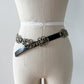 1970s Vintage Navajo Sandcast Sterling Silver and Leather Concho Belt
