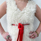 1960's Vintage White Fuzzy Snowball Mod Mini Dress