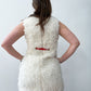 1960's Vintage White Fuzzy Snowball Mod Mini Dress