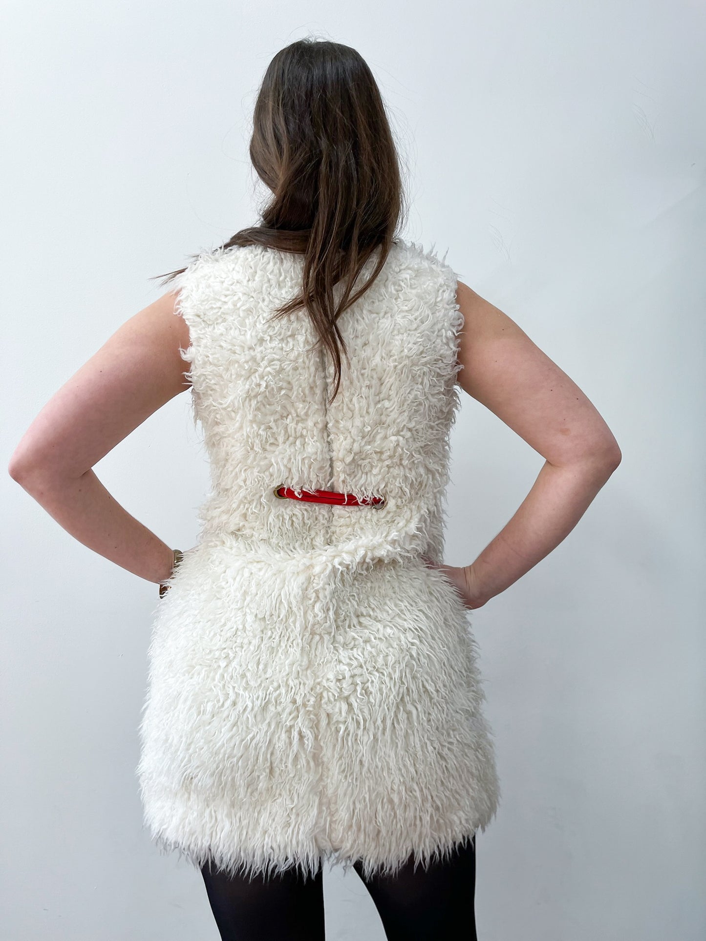 1960's Vintage White Fuzzy Snowball Mod Mini Dress