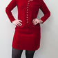 1960s Vintage Red Velvet Shift with Rhinestones