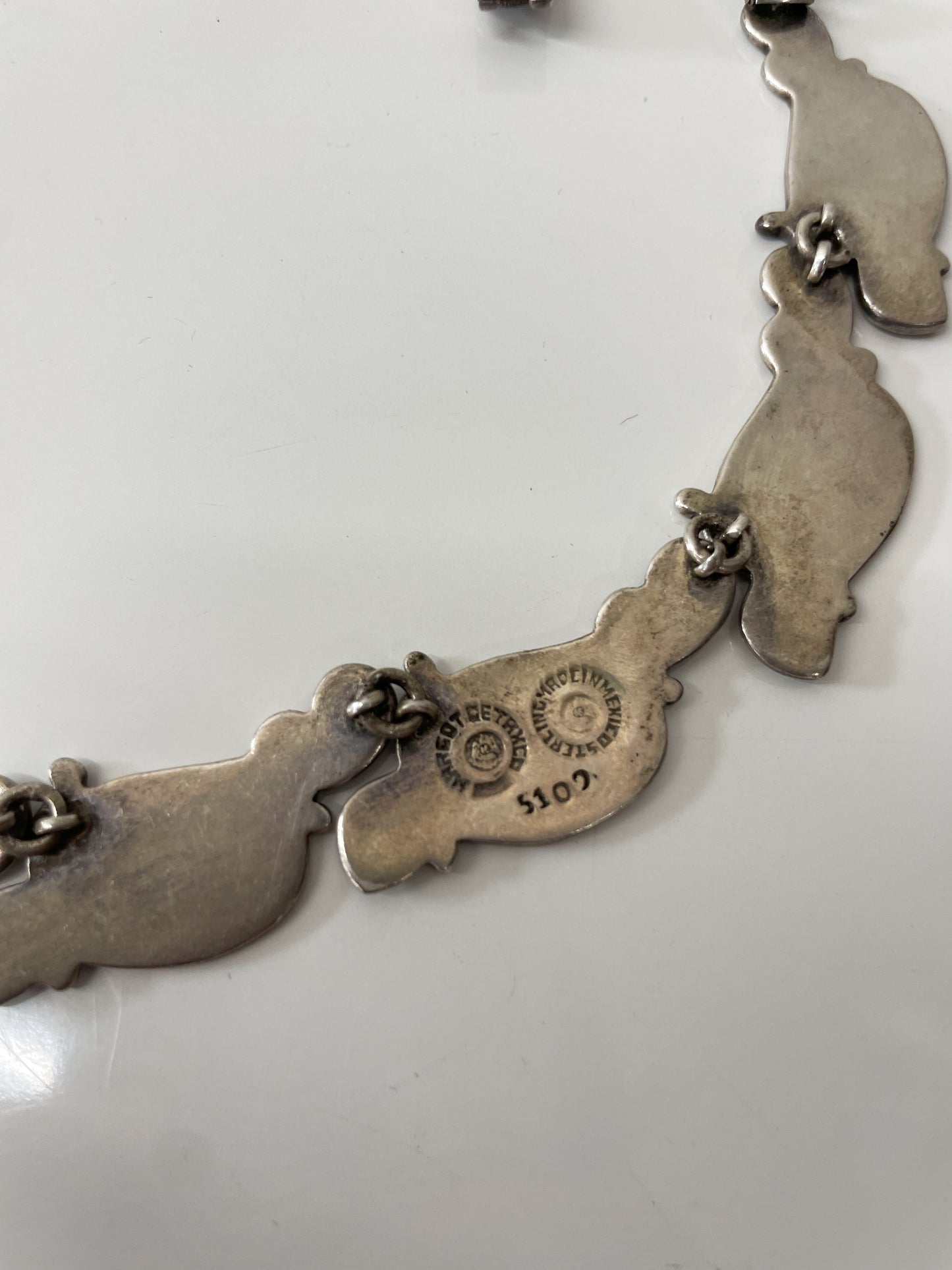 1950s Vintage Margot de Taxco Linear Serpent #5109 Enamel and Sterling 3 Piece Jewelry Set