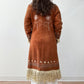 1970s Vintage Embroidered Curly Lamb Full Length Afghan Penny Lane Almost Famous Coat
