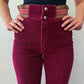 1970s Vintage Burgundy Corduroy Bell Bottoms