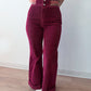 1970s Vintage Burgundy Corduroy Bell Bottoms