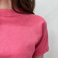 1970s Vintage Bright Bubblegum Pink Short Sleeve Raglan Crewneck