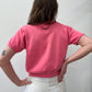 1970s Vintage Bright Bubblegum Pink Short Sleeve Raglan Crewneck