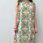 1960s Vintage Floral Kaleidoscope Cotton Petal Collar Mod Shift Dress