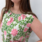 1960s Vintage Floral Kaleidoscope Cotton Petal Collar Mod Shift Dress
