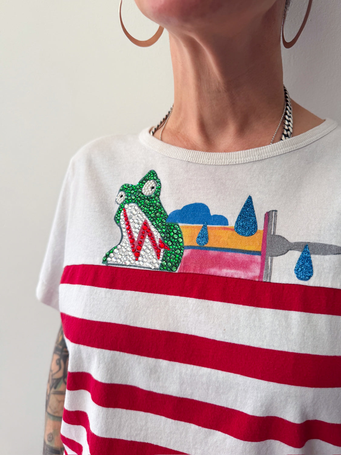 Y2K Vintage Marc Jacobs Rhinestone Frog Tee Shirt 2000s