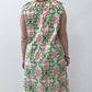 1960s Vintage Floral Kaleidoscope Cotton Petal Collar Mod Shift Dress
