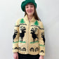 1950s Vintage Elk in the Forest Cowichan Zip Up Sweater