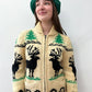 1950s Vintage Elk in the Forest Cowichan Zip Up Sweater