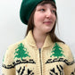 1950s Vintage Elk in the Forest Cowichan Zip Up Sweater