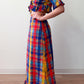 1960s - 1970s Vintage Handmade Madras Cotton Colorful Plaid Two Piece Set