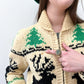 1950s Vintage Elk in the Forest Cowichan Zip Up Sweater