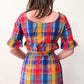 1960s - 1970s Vintage Handmade Madras Cotton Colorful Plaid Two Piece Set