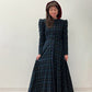 1940s Vintage Hooded Plaid Full Length Coat