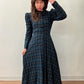 1940s Vintage Hooded Plaid Full Length Coat