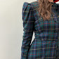 1940s Vintage Hooded Plaid Full Length Coat