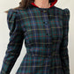 1940s Vintage Hooded Plaid Full Length Coat