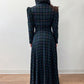 1940s Vintage Hooded Plaid Full Length Coat
