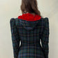 1940s Vintage Hooded Plaid Full Length Coat