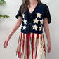 1970s Vintage Stars and Stripes Americana Suede Fringe Vest
