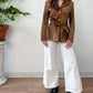 1970s Vintage Brown Suede Leather Snap Jacket with Belt