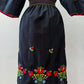 1960s - 1970s Vintage Hungarian Black Hand Embroidered Folk Dress