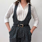 1990s Vintage Anne Fontaine Lace Button Up Blouse with French Cuffs