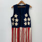 1960s 1970s Vintage Stars and Stripes Suede Fringe Vest RARE