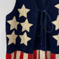 1960s 1970s Vintage Stars and Stripes Suede Fringe Vest RARE