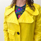 1960s Vintage Vogue Paris Bright Yellow Mod Embossed Vinyl Reptile Print Jacket
