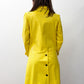 1960s Vintage Vogue Paris Bright Yellow Mod Embossed Vinyl Reptile Print Jacket