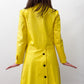 1960s Vintage Vogue Paris Bright Yellow Mod Embossed Vinyl Reptile Print Jacket